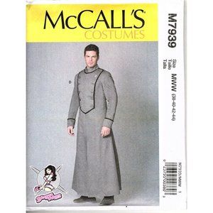 McCalls M7939 Mens Costume 38 to 44 Long Uniform Coat Cosplay Uncut Pattern